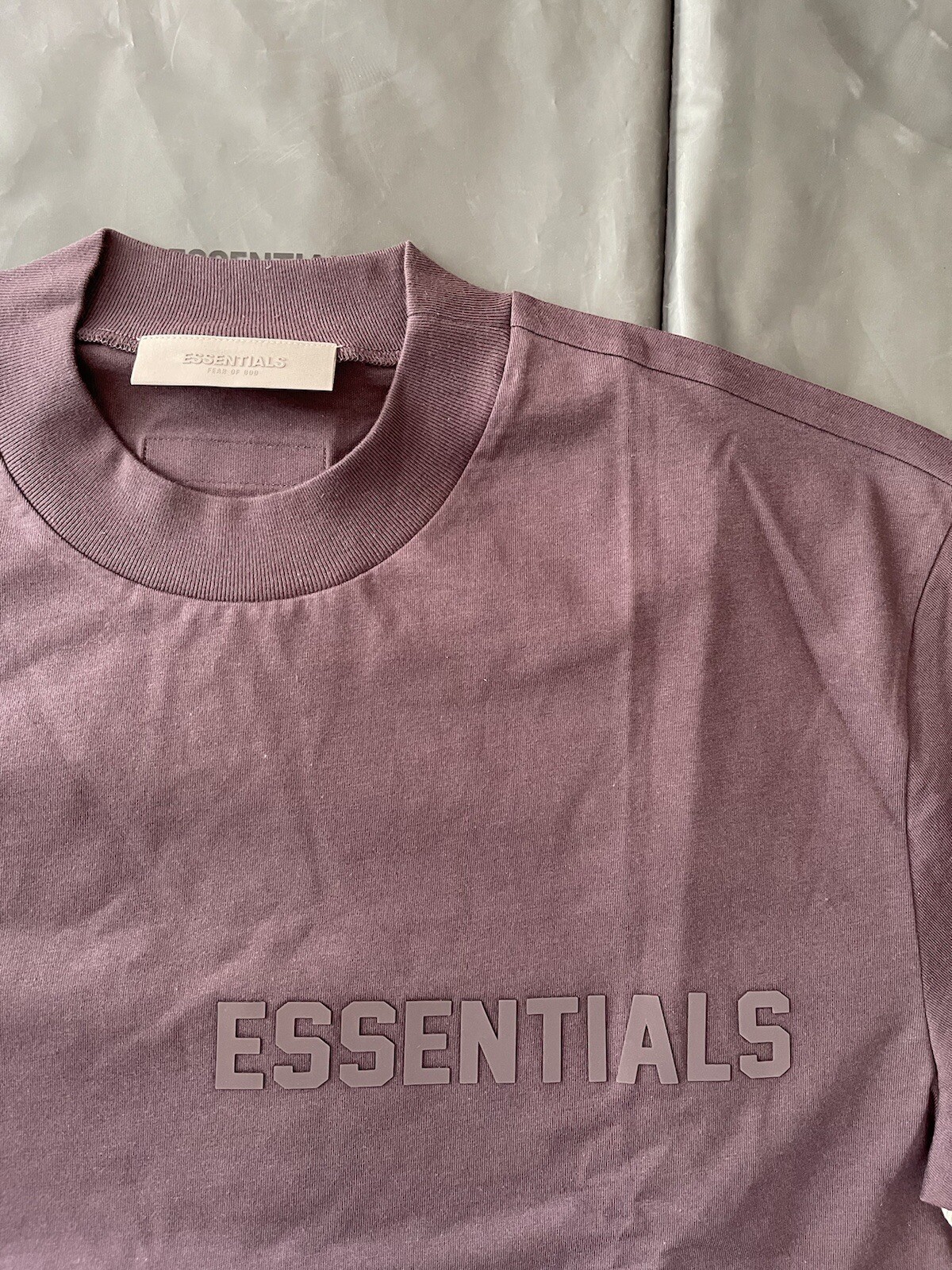 NEW Fear of God Essentials Plum SS23 T-Shirt Size Large (L), 100% Authentic gallery