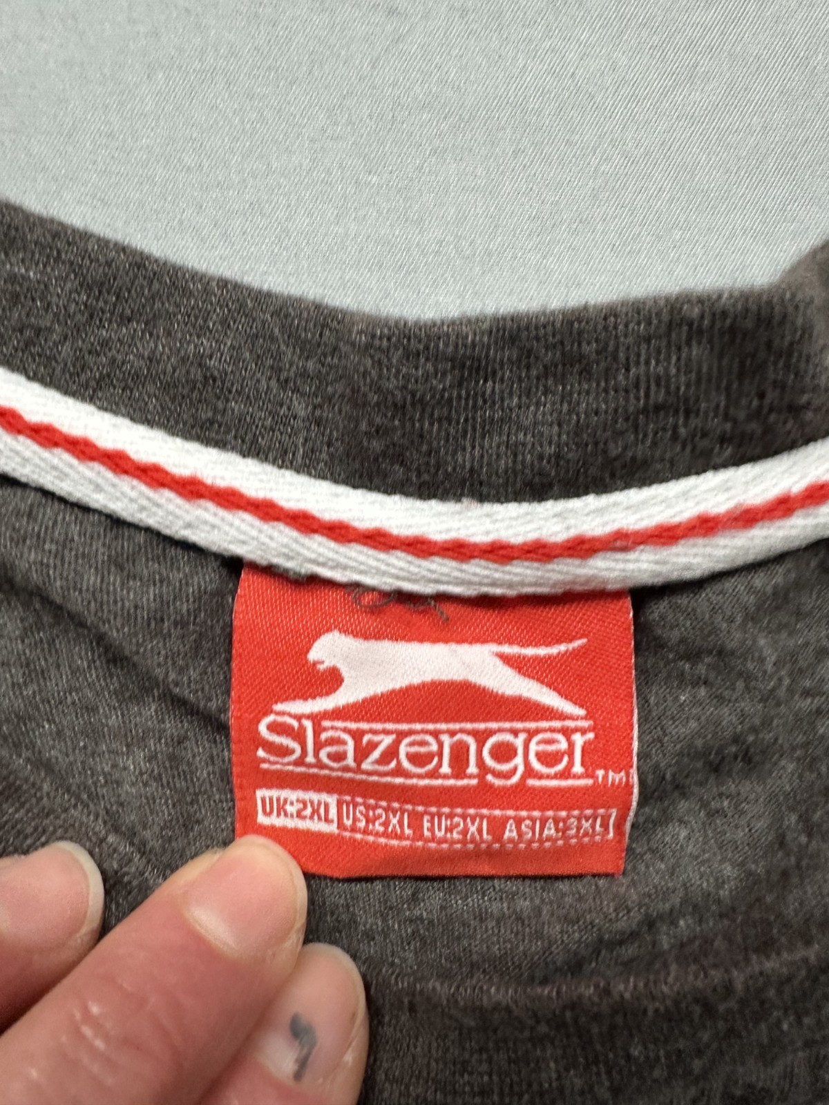 Slazenger Short Sleeve Gray Men's T-Shirt, Size 2XL, Embroidered Logo. gallery