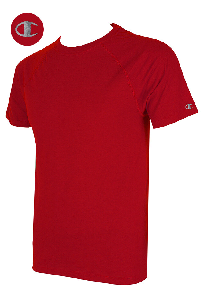 Champion Men's Short Raglan Sleeve Crew Neck Athletic T-Shirt. gallery