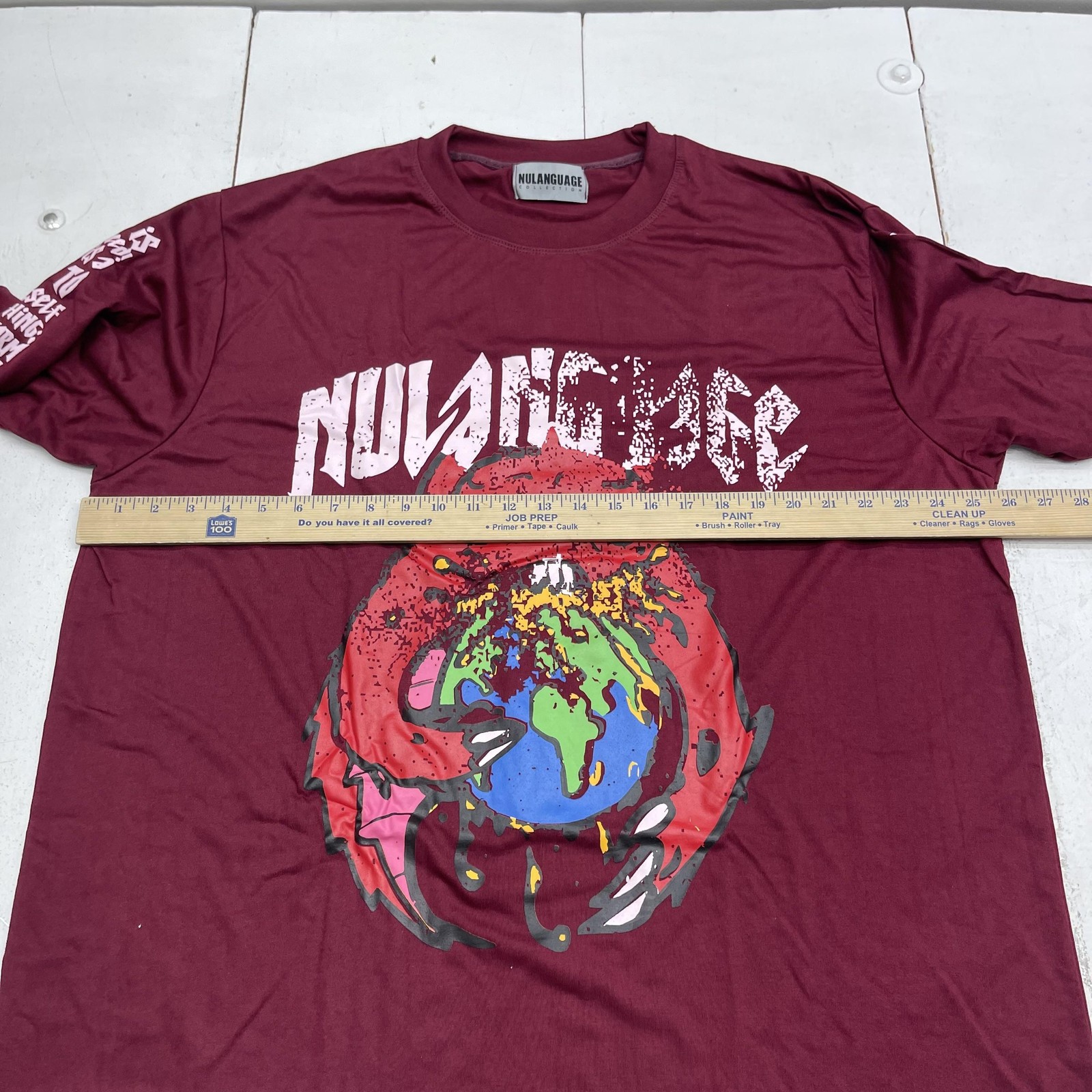 NULANGUAGE Collection Shirt Mens XL Red Long Sleeve World Graphic Tee Streetwear gallery