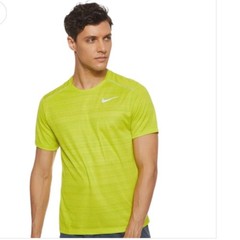 Nike Miler Yellow Dri-Fit Tee Shirt short sleeve graphic logo men’s XL