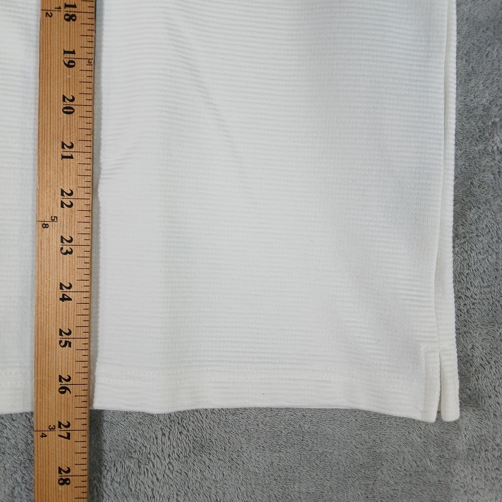 H&M T-Shirt Mens Medium White Cotton Blend Textured Rib Casual Short Sleeve gallery