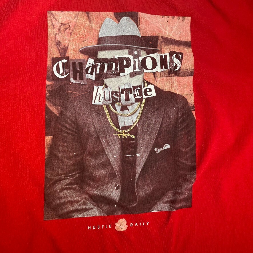 Muerte Hustle Daily Champions Graphic T-Shirt 3XL Red Hip Hop Streetwear Mens gallery