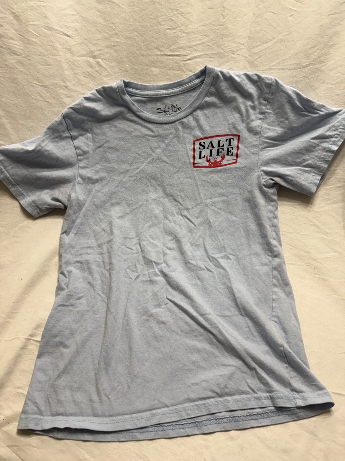 Salt Life Graphic T Shirt Small Blue Short Sleeve Beach Fishing Logo Tee gallery