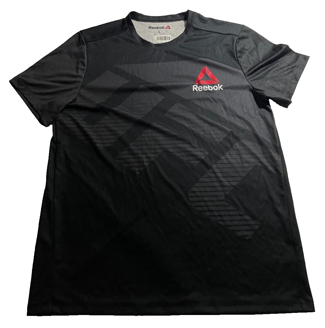 Reebok Mens Large Black Performance Training T Shirt Athletic Gym NEW gallery