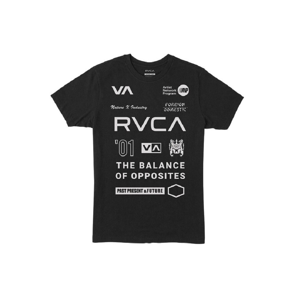 Rvca All Brand SS Black White Graphic Multi Logo Regular Fit Men’s T-Shirt