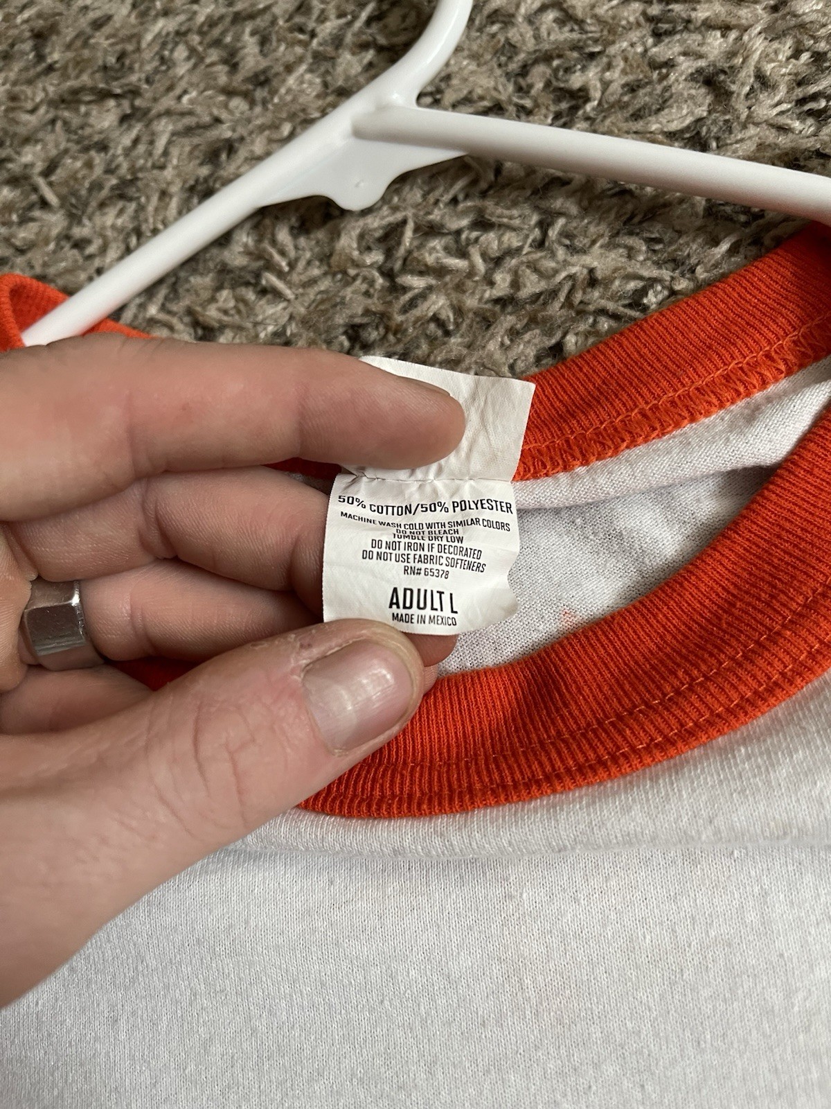 Crossfit Omaha Baseball 3/4 sleeve tshirt Orange white adult XL gallery