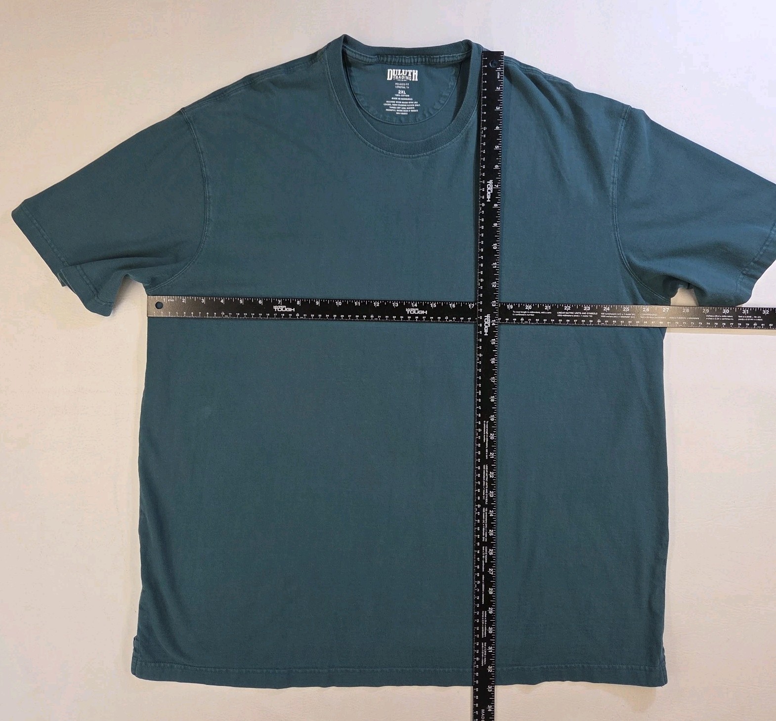Duluth Trading Co T-Shirt Men's 2XL Blue Green Relaxed Fit Longtail Casual Tee gallery