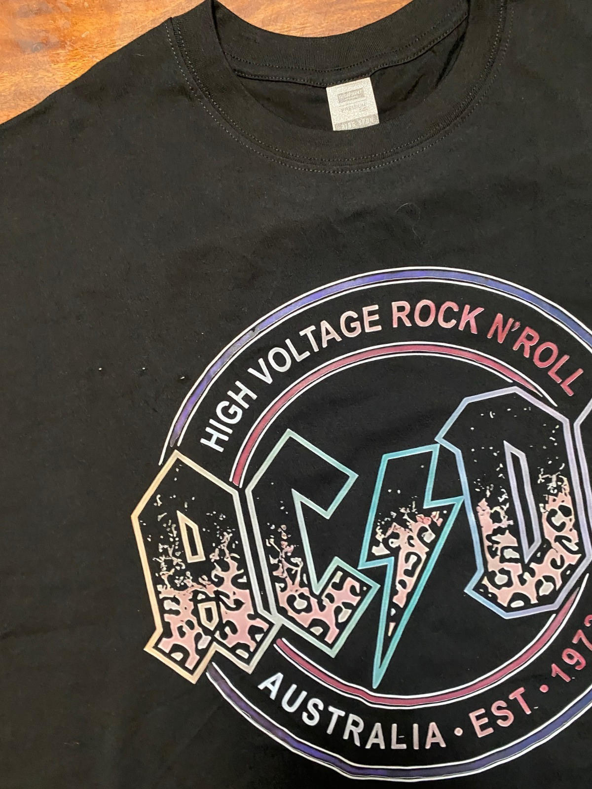 AC/DC High Voltage Rock N Roll Australia 1973 Black Tee SZ XL-NWOT gallery
