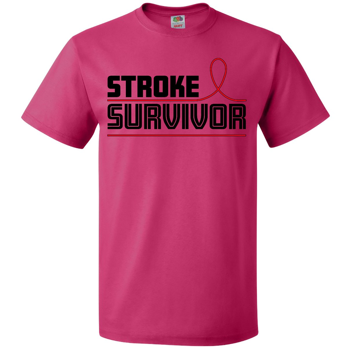 Inktastic Stroke Survivor- Red Ribbon Awareness T-Shirt Signs Support Survive