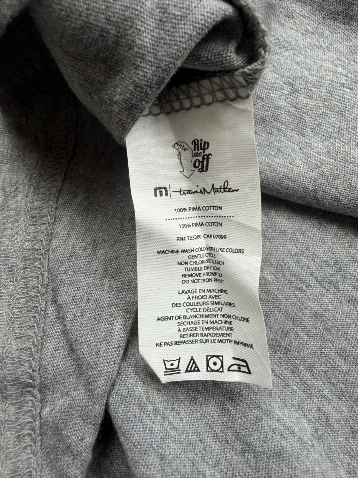 Travis Mathew Graphic T Shirt Mens Large Gray Star Stripes Pima Cotton Logo Flag gallery