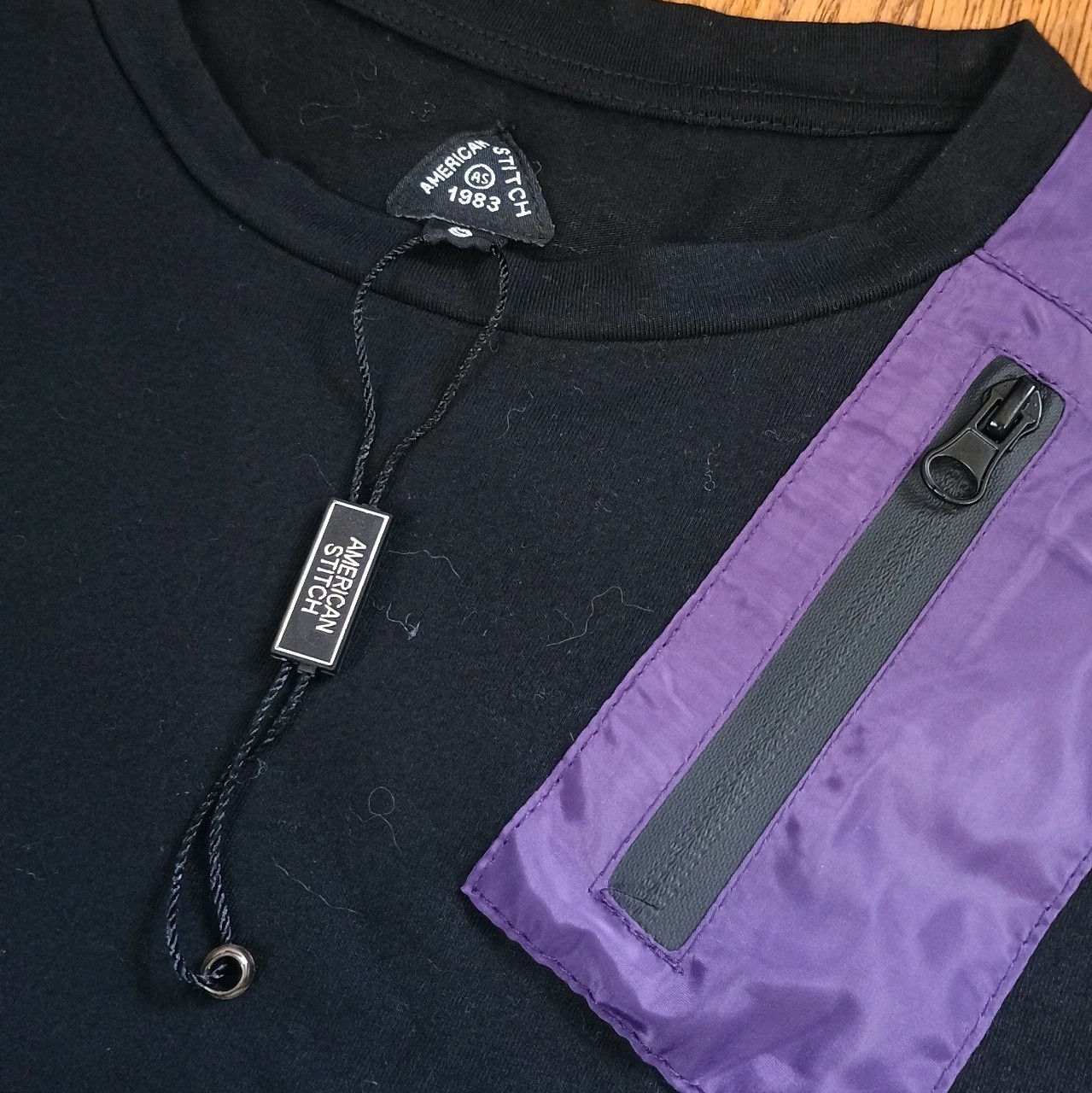 Black & Purple - American Stitch - Small Shoulder/Chest Pocket - Color Block gallery