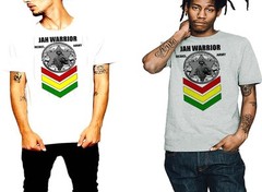 Reggae T-Shirt Jah Warrior Haile Selassie I Jah Rebel Army Rastafarian Roots Tee