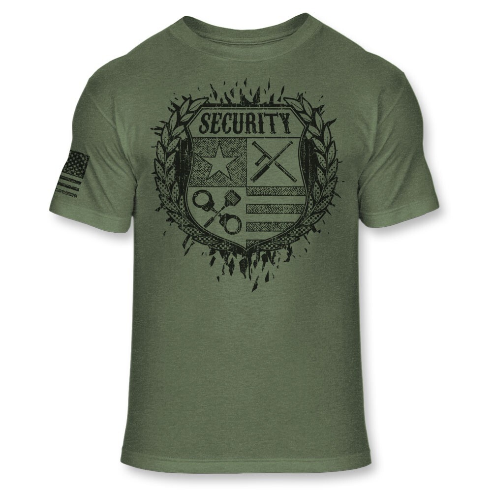 Security Crest T Shirt – Security Guard Coat of Arms – Security Badge Logo A259