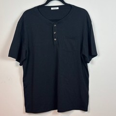 Coofandy Mens Black Short Sleeve Stretch Henley Tee size Large Classic Casual