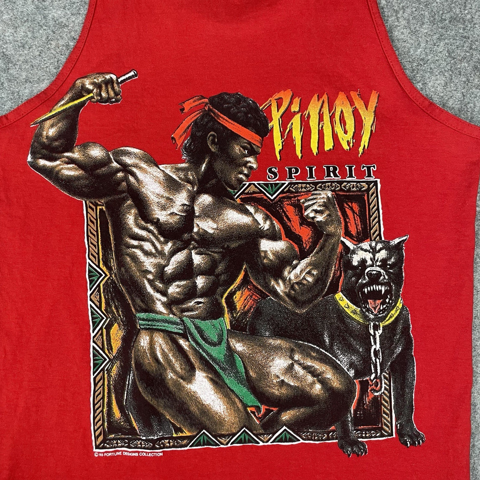 Filipino Strength Tank Top Shirt Mens Medium Red Pinoy Spirit 90s Y2K Style gallery
