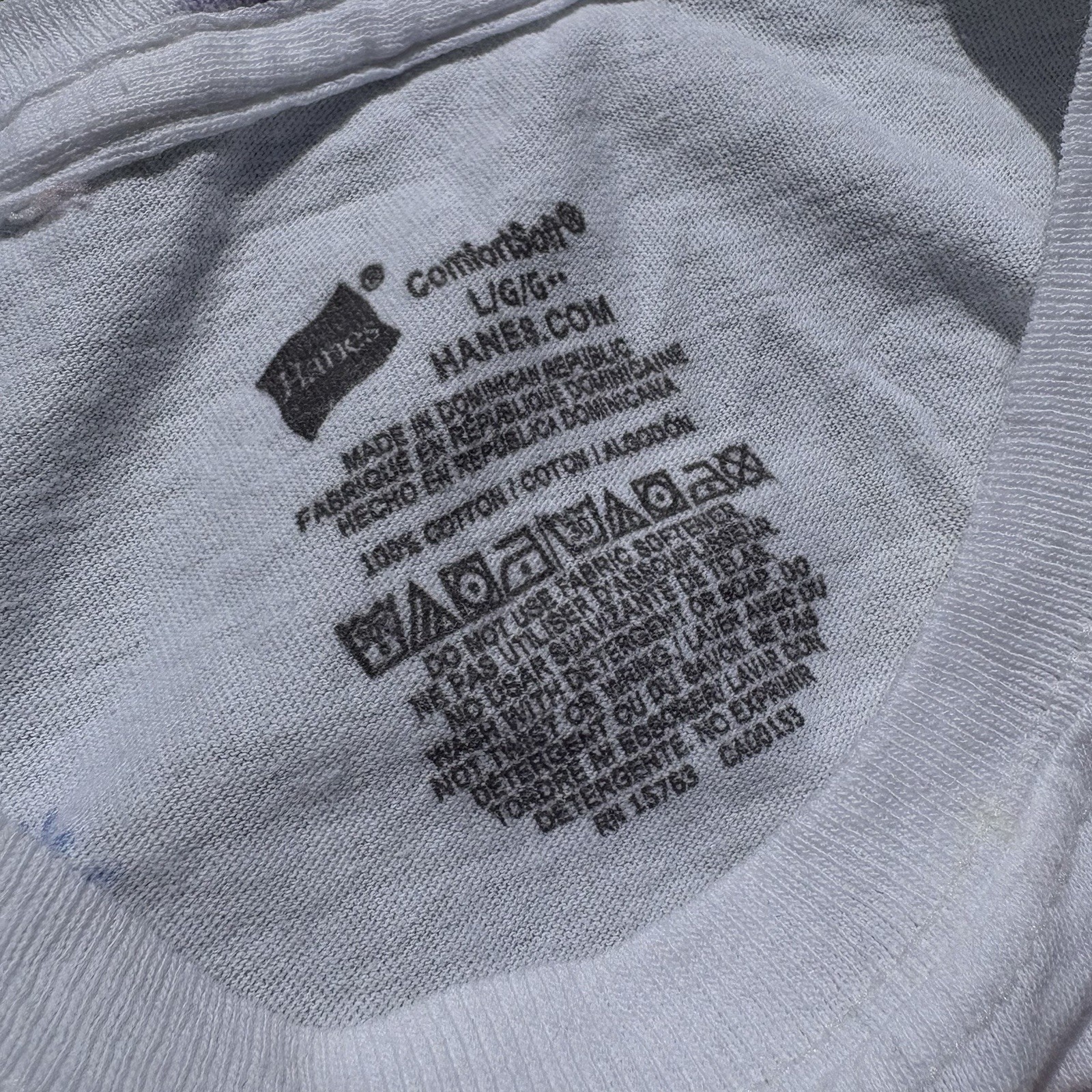 Hanes ComfortBlend White Graphic Print Crew Neck Short Sleeve Knit T-Shirt L gallery