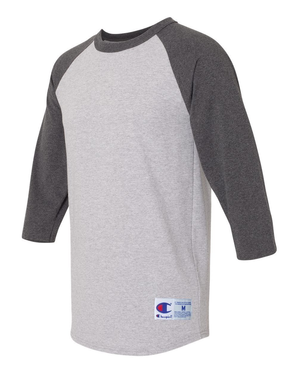 Champion Mens NEW Size S-3XL Tagless Tee ¾ Sleeve Baseball Raglan T-Shirt T137 gallery