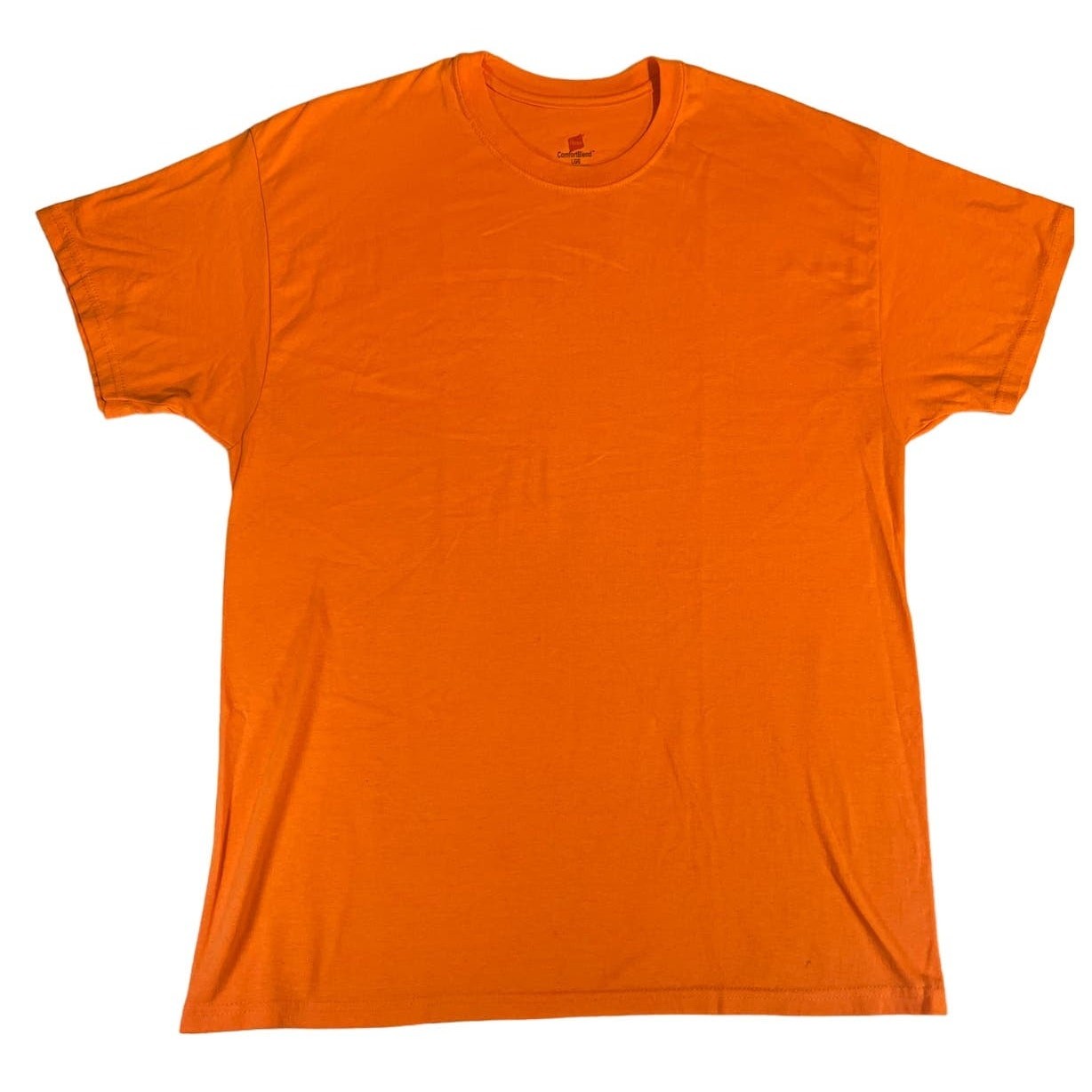 Hanes Comfort Blend Safety Orange T-Shirt Men’s Large Cotton/ Poly 50/50 Hunting
