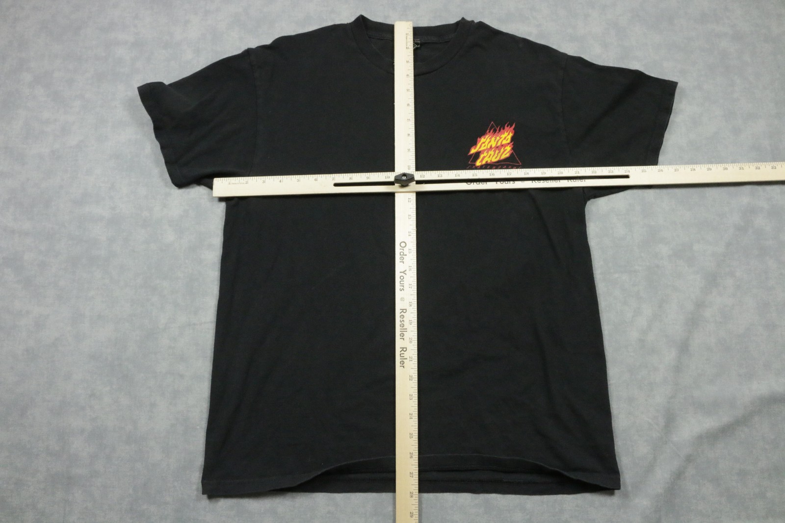 Santa Cruz Shirt Mens Medium Black Flame Logo Skateboards Graphic Tee Back Print gallery