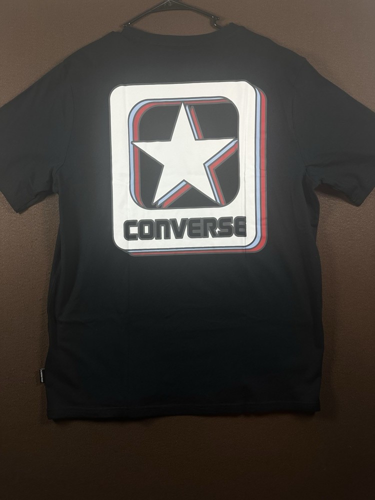 Converse All Star Graphic Star Logo Black Large NWT Short Sleeve T-Shirt