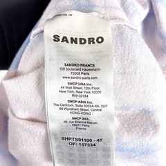 Sandro TShirt Mens L Pink Blue Tie Dye Embroidered Spellout Luxury Streetwear