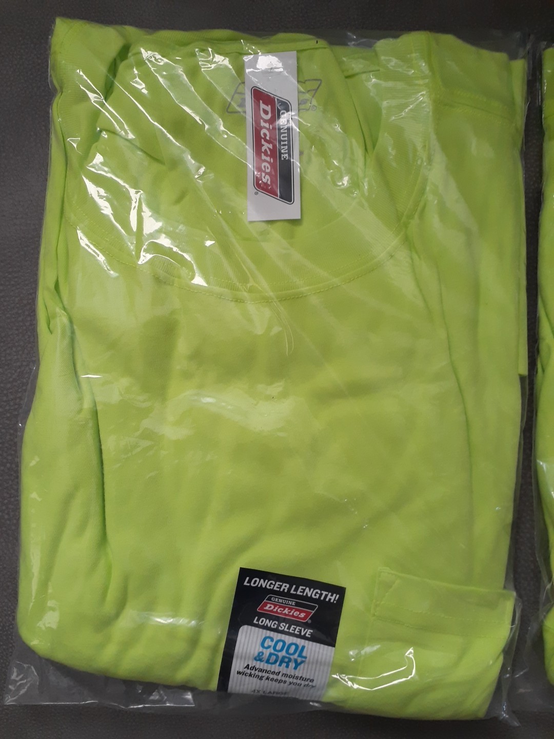 Dickies Men's High Visibility Long Sleeve Tee 4X Large Cool & Dry 2 Pack gallery