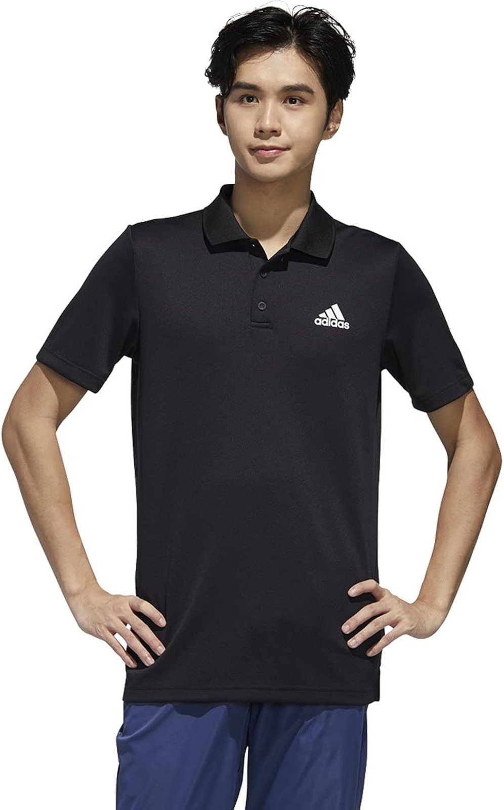 adidas Men's Designed to Move 3-Stripes Polo Shirt, Pulse Lime - Black/White - S gallery