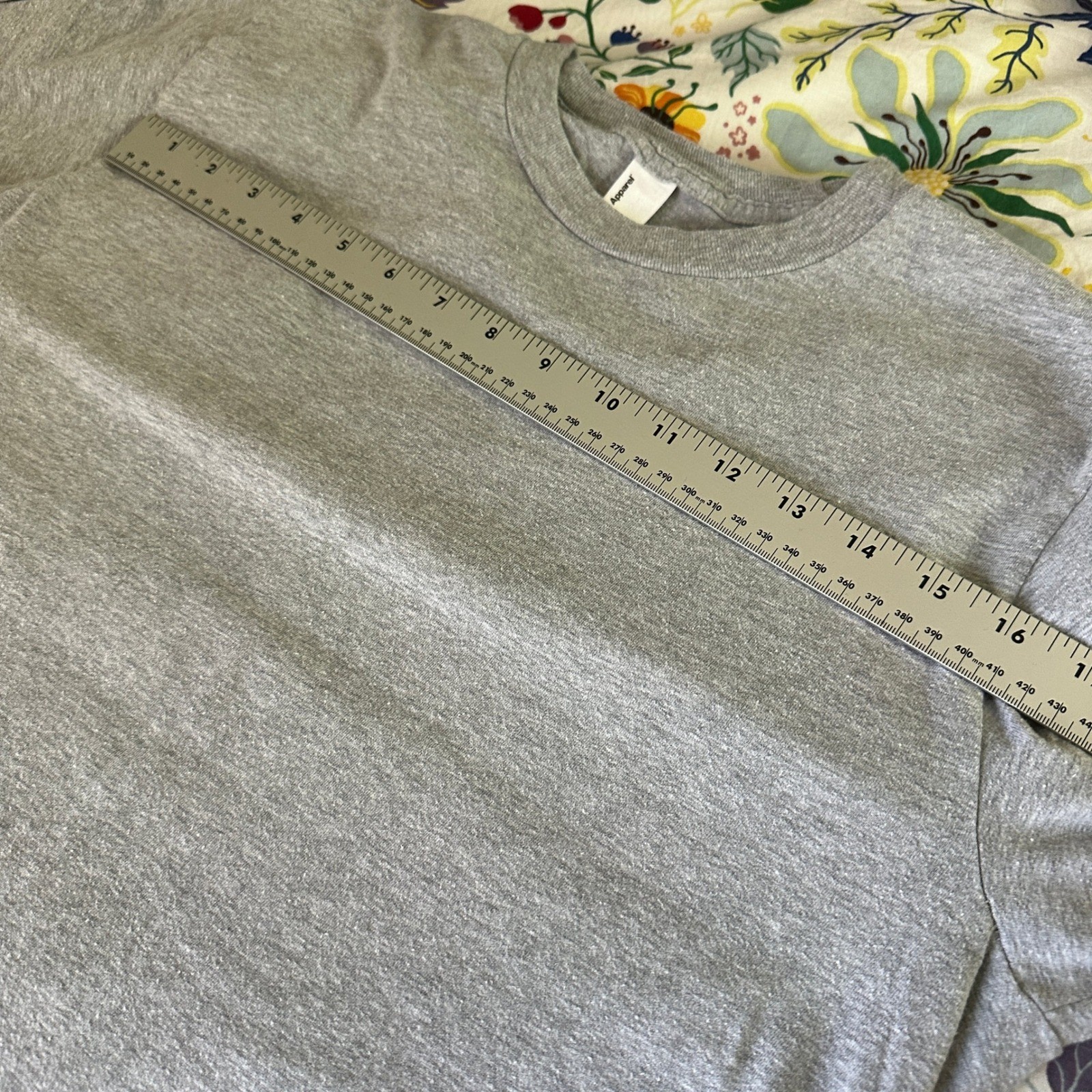American Apparel Long Sleeve T-Shirt Mens Medium Grey Crew Neck Basic Cotton gallery