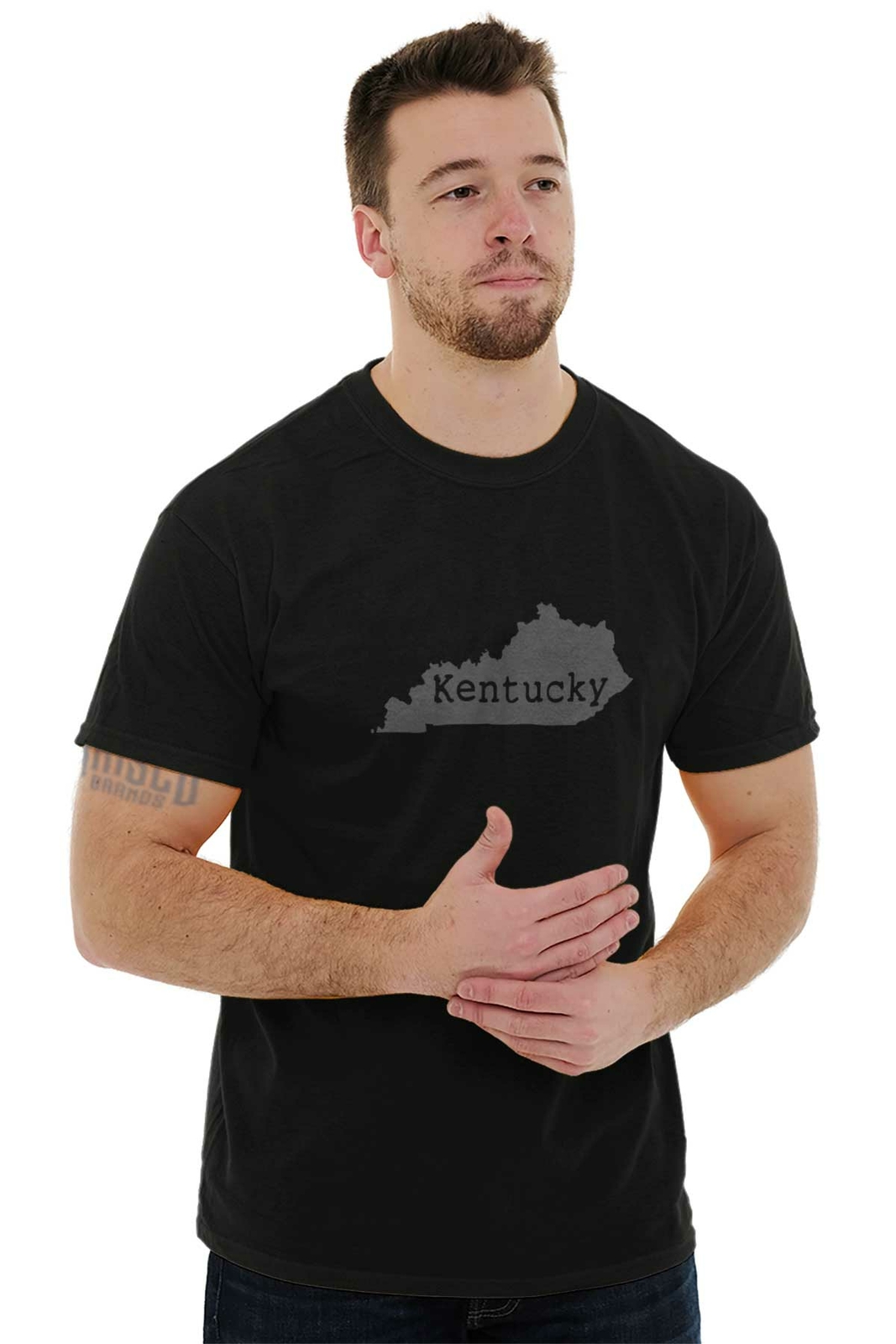 Kentucky Map Shape Vacation KY Pride Gift Adult Short Sleeve Crewneck Tee gallery