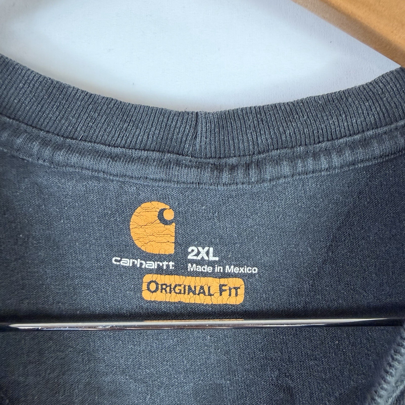 Carhartt T-Shirt Mens 2XL Original Fit Black Short Sleeve Pocket Tee 100% Cotton gallery
