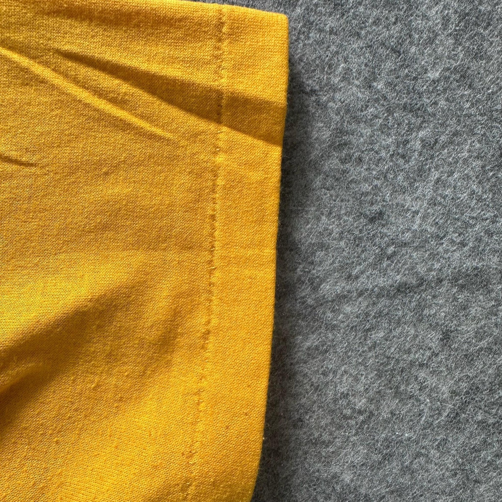 Vintage y2k Boy's Pizza Shirt Mens L Yellow Graphic Logo Cotton Crew Neck gallery