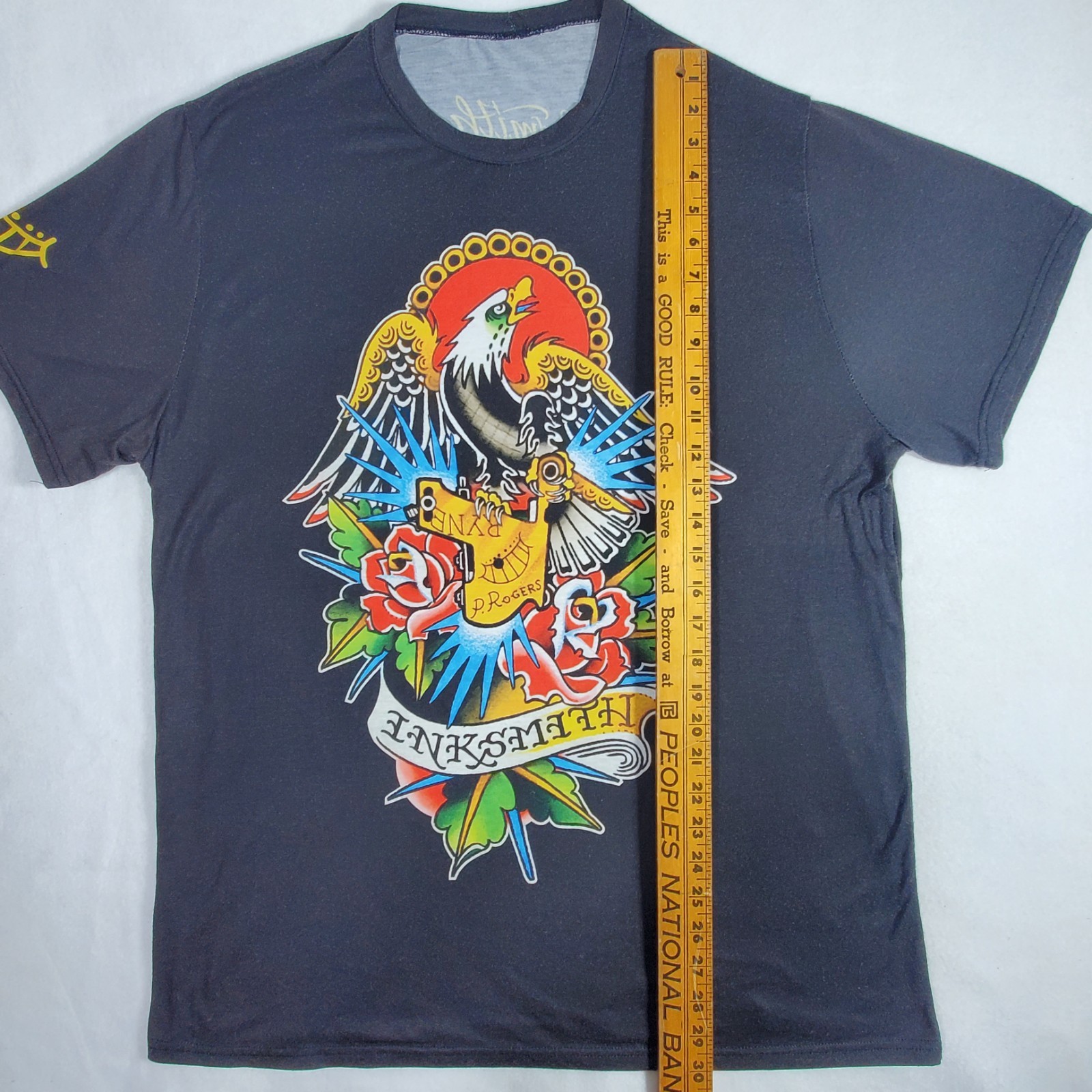 Inksmith & Rogers Tattoo Graphic t shirt Sz Large Stretch Transparent Florida gallery
