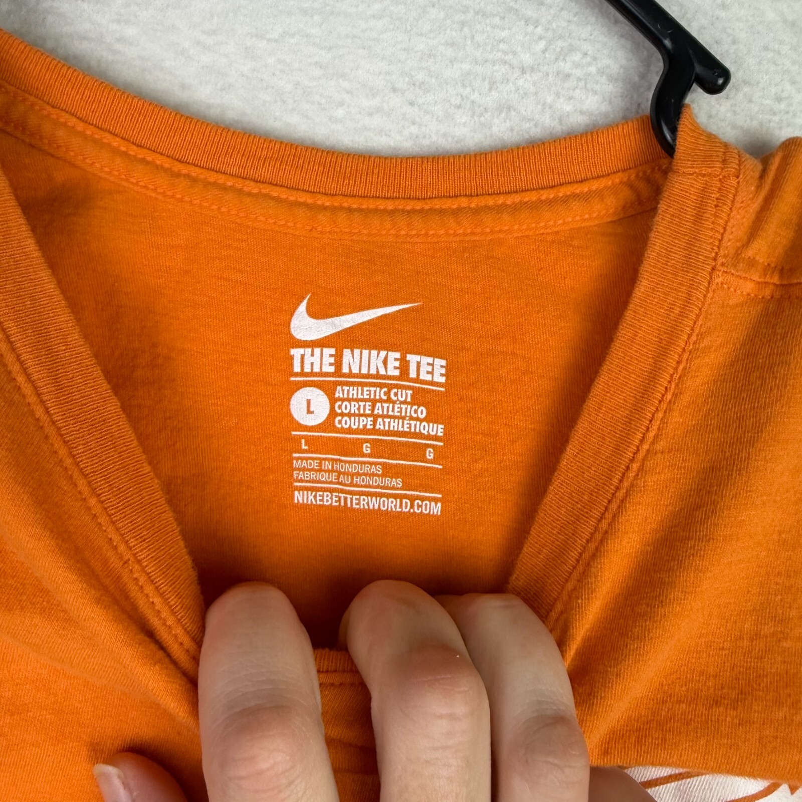 Nike Athletic Cut T-Shirt Men's Size Large Short Sleeve Crewneck Orange gallery