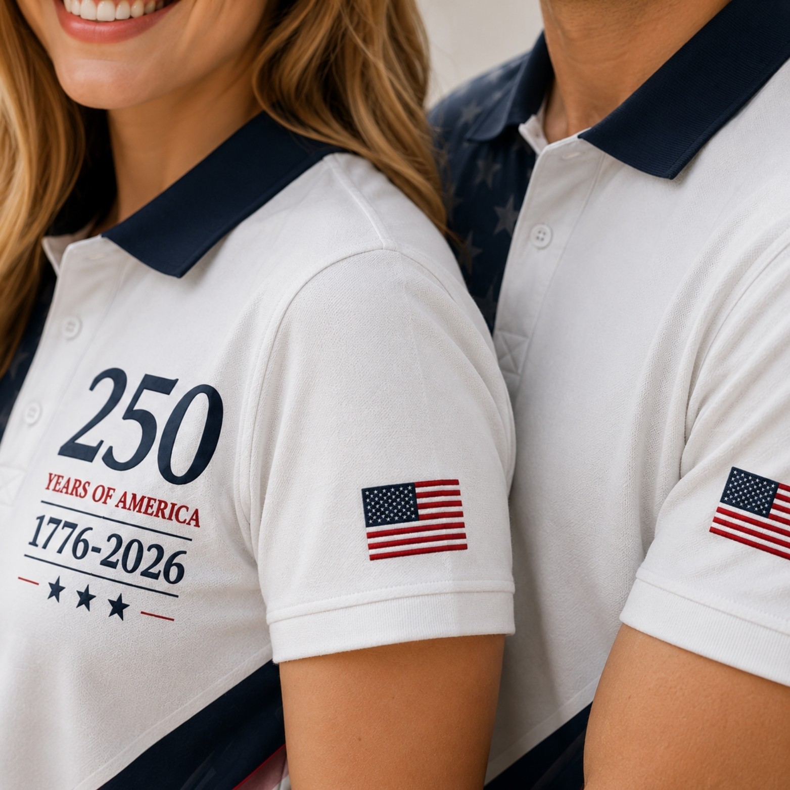 USA 250 Years of America Golf Polo Mens Eagle 1776-2026 American Flag (S-5XL) gallery