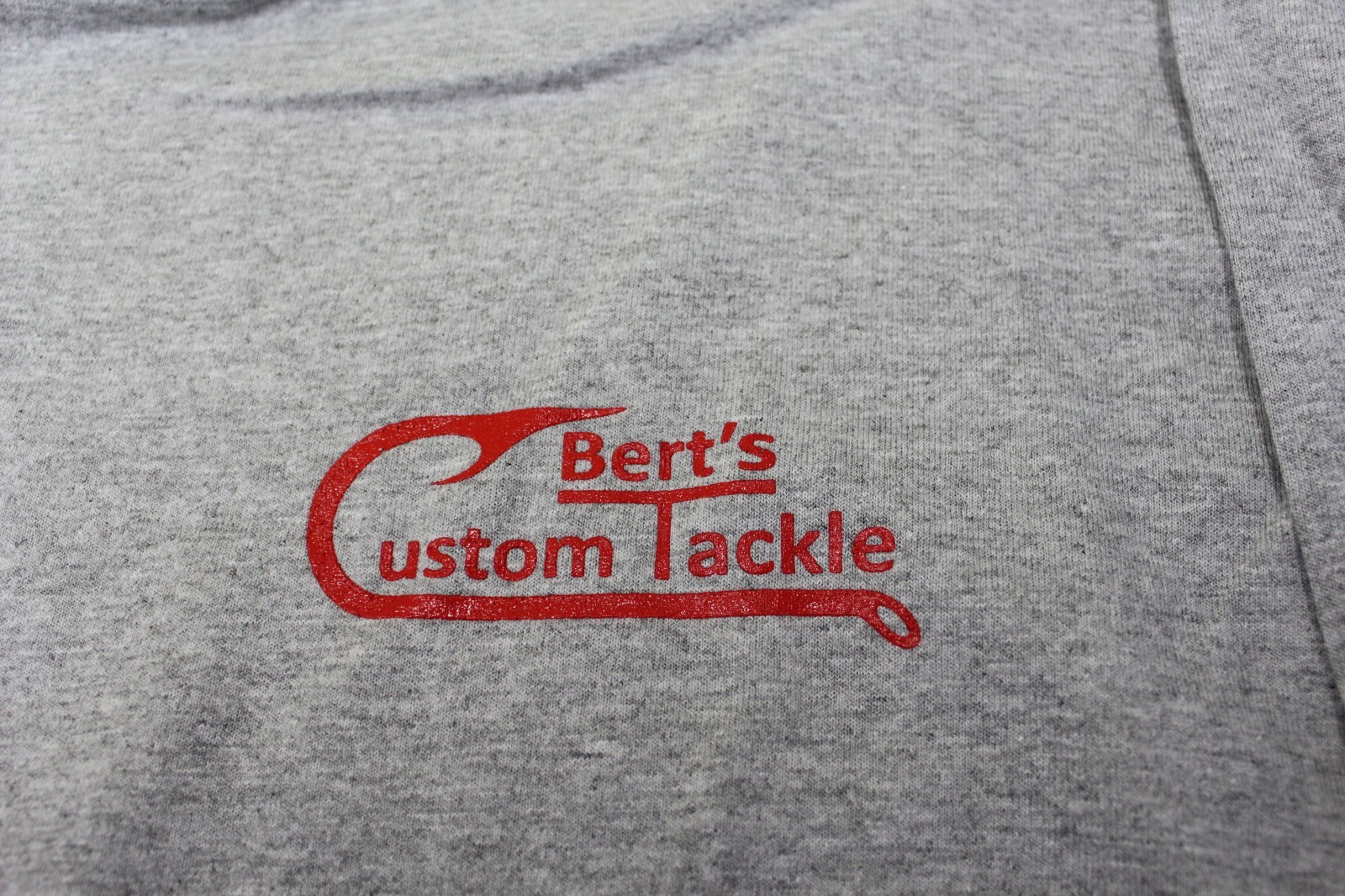 Berts Custom Tackle Gray Long Sleeve 50/50 Poly Cotton Dry Blend Choose Size gallery