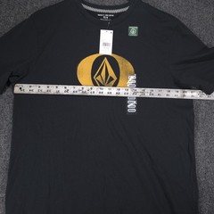 Volcom Mens Medium Black Elliptical Stone Logo Organic Cotton T-Shirt NWT