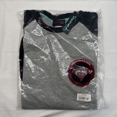 Houston Rockets Size LARGE Diamond Supply Co Gray Black Raglan Shirt LS w Pocket