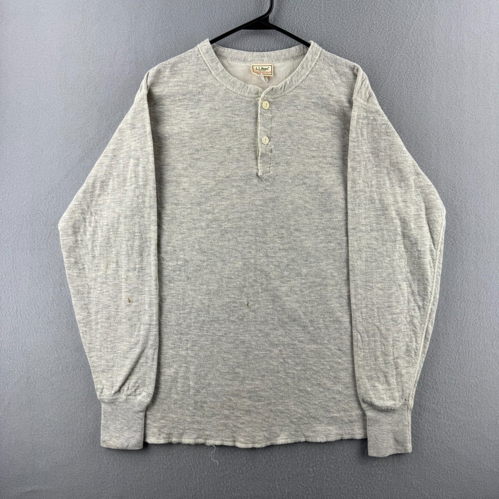 Vintage LL Bean River Driver Shirt Mens Large Wool Two Layer Henley Made in USA gallery