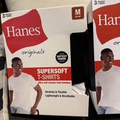 3 Pack Hanes Men’s Medium Supersoft T-Shirt Viscose From Bamboo Tagless Lot Of 2