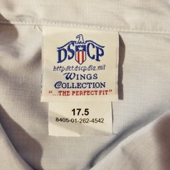NWT DSCP Wings Collection Military Short Sleeve Button Up Shirt Blue Size 17.5