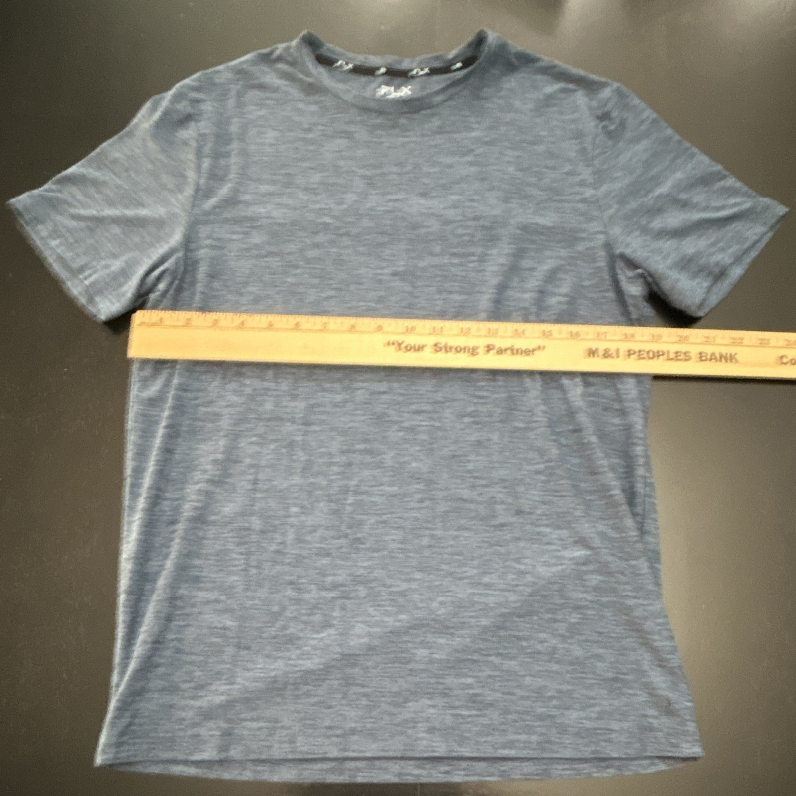 FLX Men's Blue Crew Neck Short Sleeve Jersey T-Shirt Logo Polyester Spandex M gallery