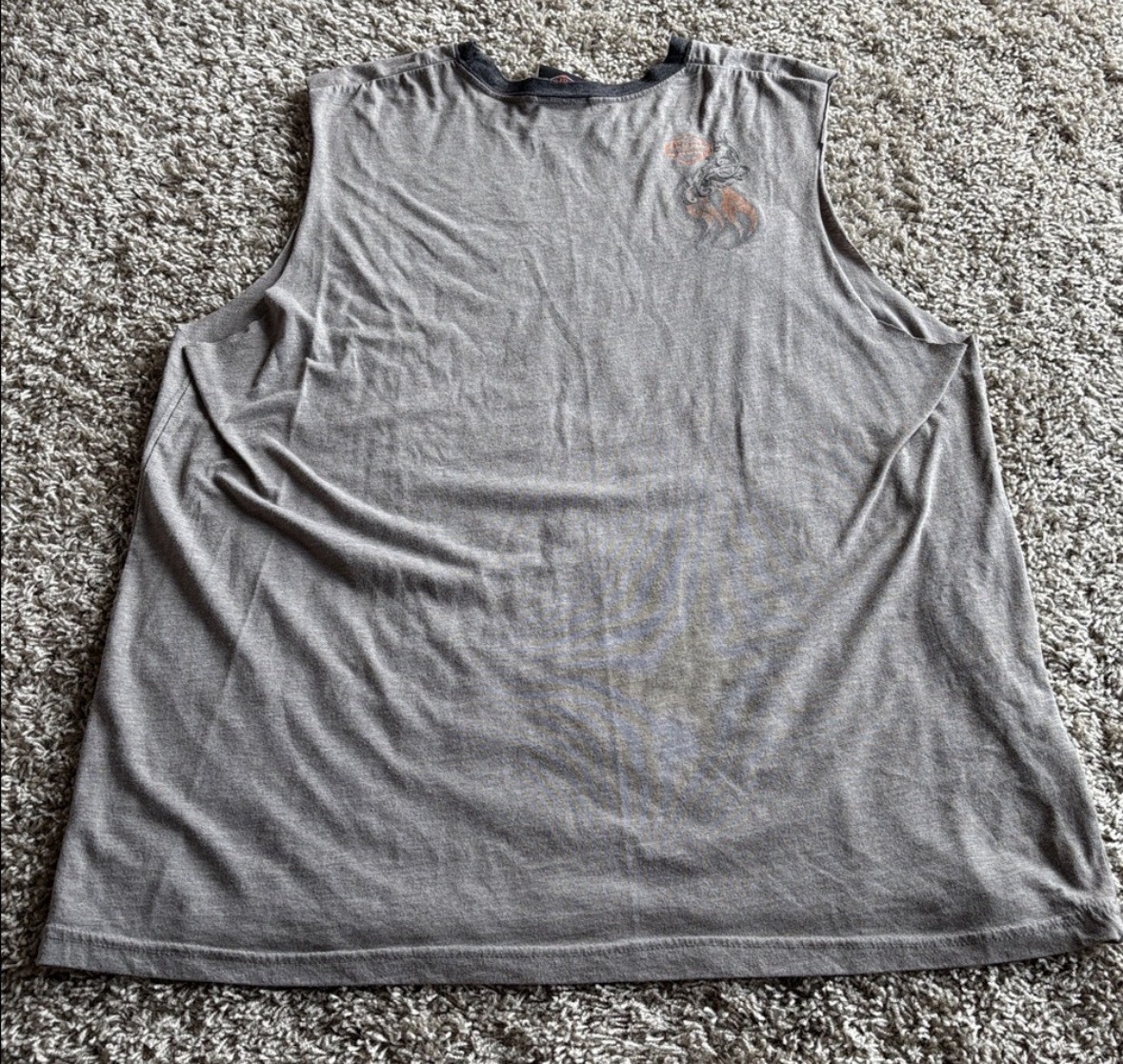 Harley-Davidson Vintage Screamin Eagle Men's Cuff Off Grey Shirt Size XL gallery