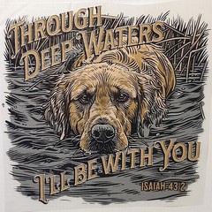THROUGH DEEP WATERS I’LL BE WITH YOU YELLOW LAB LABRADER POCKET SHIRT #0006