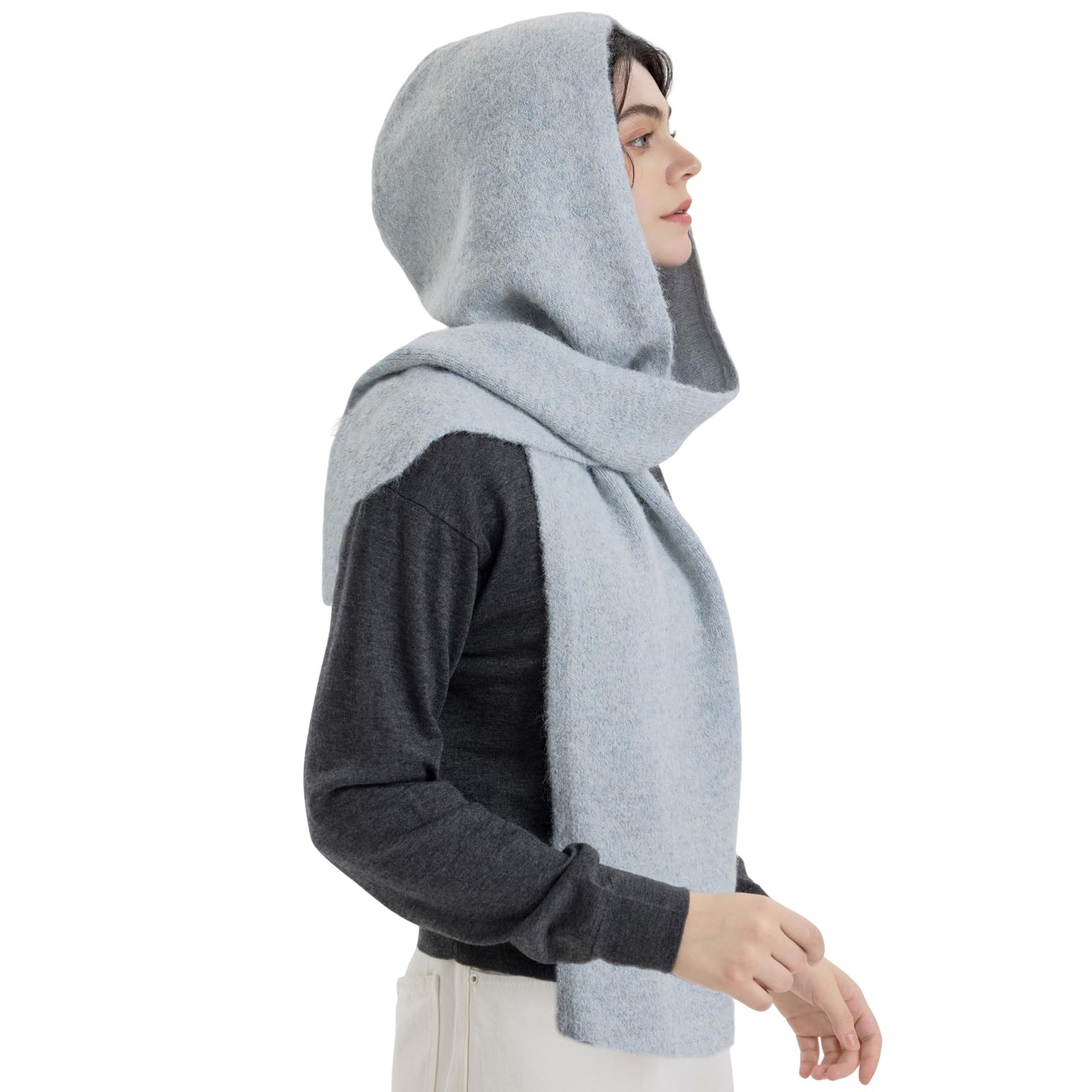 Hooded Scarf Women Winter Warm Knitted 2in1 Hat Balaclava Neck Warmer gallery