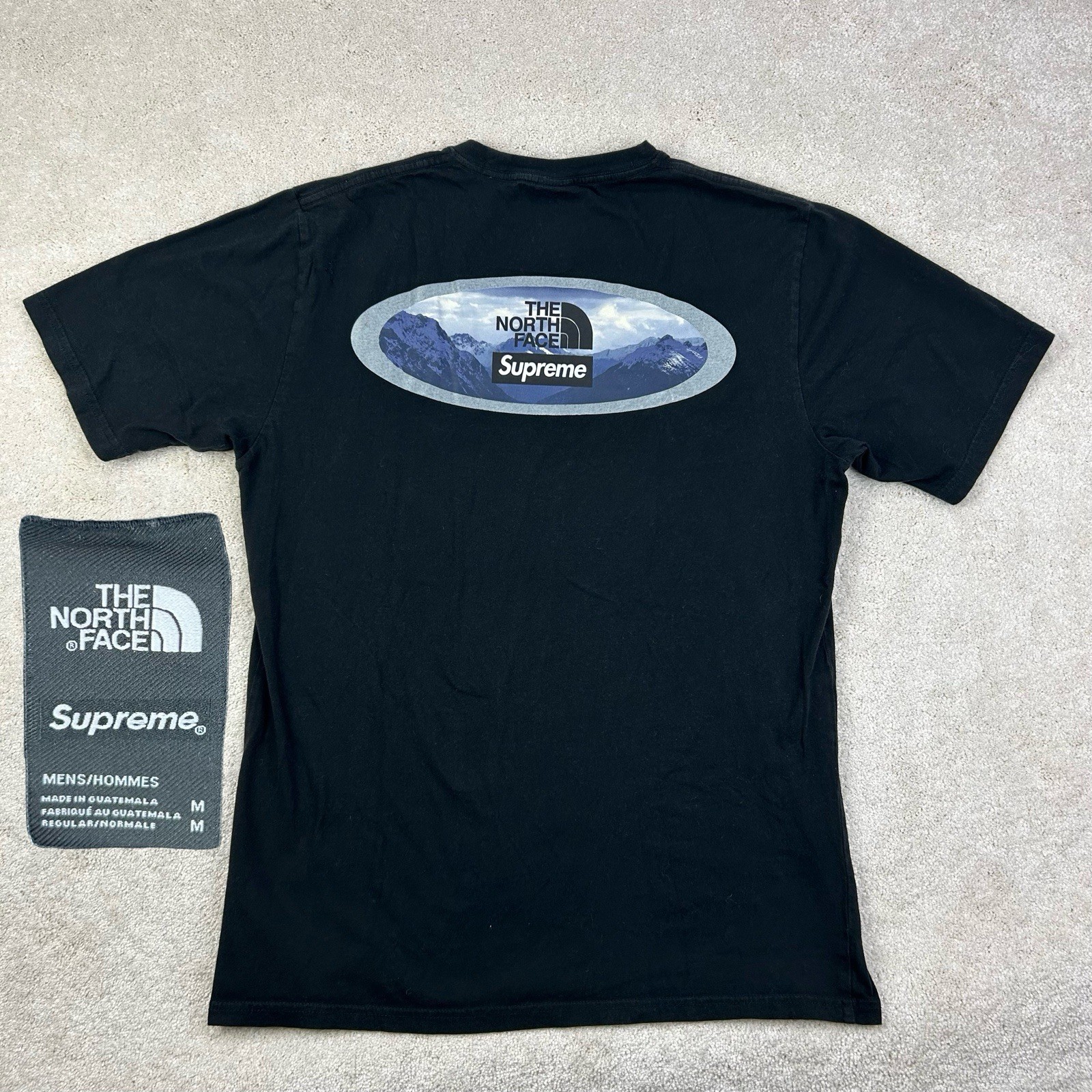 Supreme x The North Face 2021 Men’s Black A7QGW Mountains Graphic T Shirt M