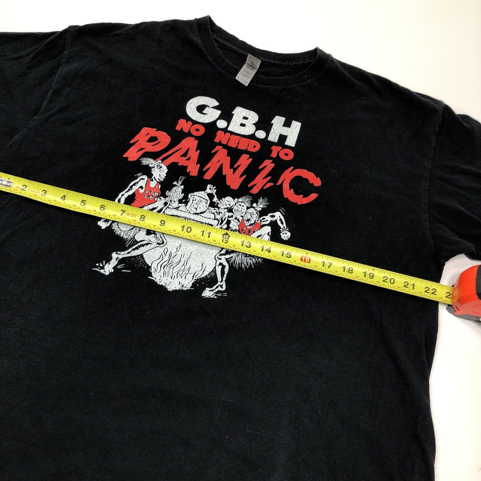 GBH No Need To Panic Album Logo size XL Black T Shirt UK Hardcore Punk Band Tee gallery