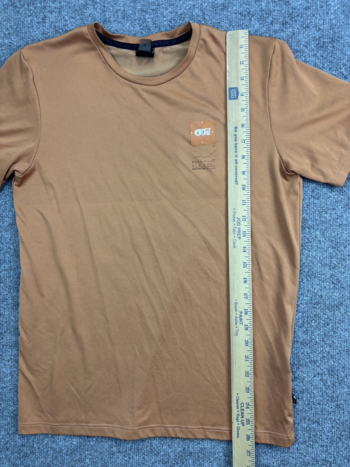 Picture Organic Clothing Shirt Mens Small Brown Recycled Blend Logo Tee Crewneck gallery