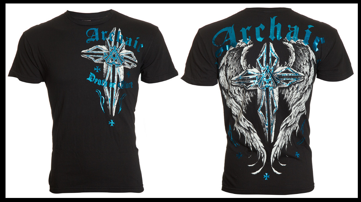 ARCHAIC by AFFLICTION Black FERAL Short Sleeve Slim Fit Y2K T-shirt NWT gallery
