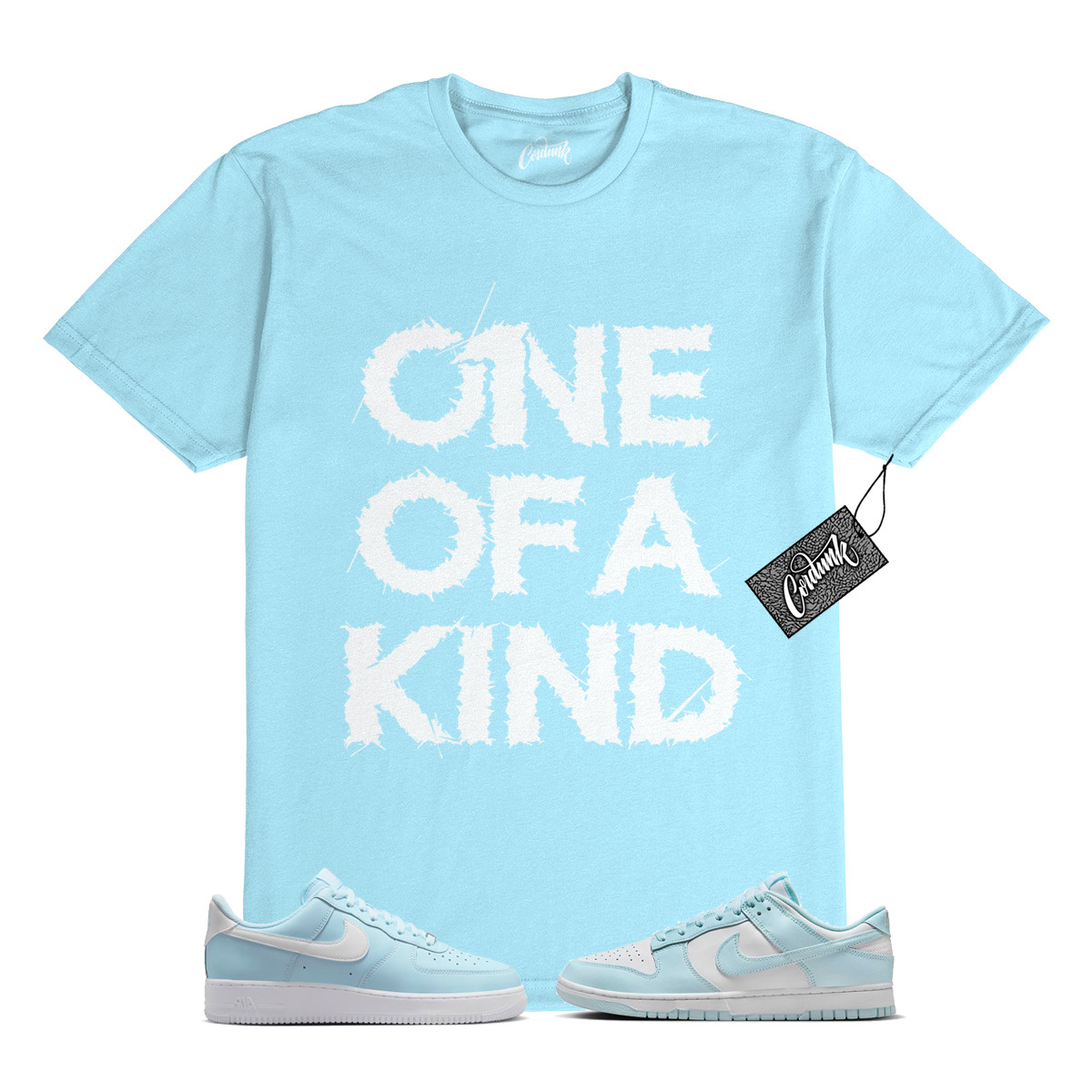 Air Force 1 Dunk Low Glacier Ice Blue White T Shirt to Match 1OAK